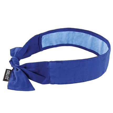 Ergodyne Chill Its 6700CT Cooling Bandana, Lined with Evaporative PVA Material for Fast Cooling Relief, Tie for Adjustable Fit, Blue, 2-Pack