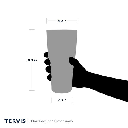 Vaso de viaje Tervis Traveler USA Pride de acero inoxidable de triple pared con aislamiento, mantiene las bebidas frías y calientes, 887 ml