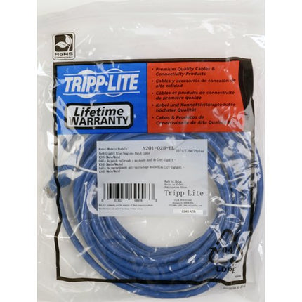 Tripp Lite Cat6 Gigabit Snagless Molded Patch Cable (RJ45 M/M) - Blue 4.57 m / 15-ft. (N201-015-BL)