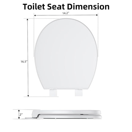 Round Toilet Seat Cover – PP Quick Release Flat Toilet Seat, White Easy-Remove Design for Simple Cleaning & Everyday Comfort