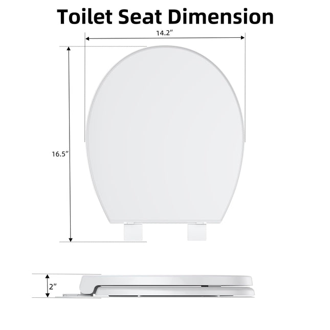 Abattant de toilettes rond – Abattant de toilettes plat de 43 cm avec décrochage rapide, tout blanc | Idéal pour les applications de cuvettes de toilettes rondes, conception d'abattant de toilettes haut de gamme