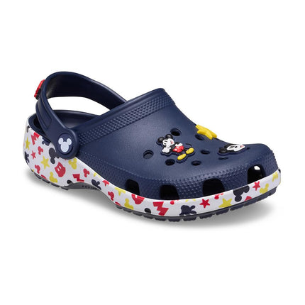 Crocs Unisex-Child Kids' Disney Clog | Mickey Minnie Mouse Shoes, Navy/Mickey Jibbitz, 2 UK