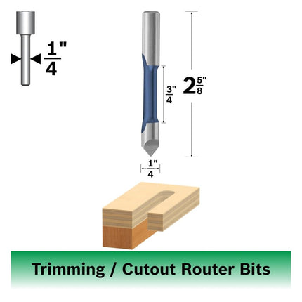 Bosch 85146 1/4-Inch High Speed Steel Pilot Panel Bit with Drill-Through Point-Single Flute