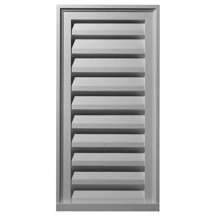 Ekena Millwork GVVE18X34D Vertical Gable Vent, 18"W x 34"H x 1 1/8"P, Factory Primed White