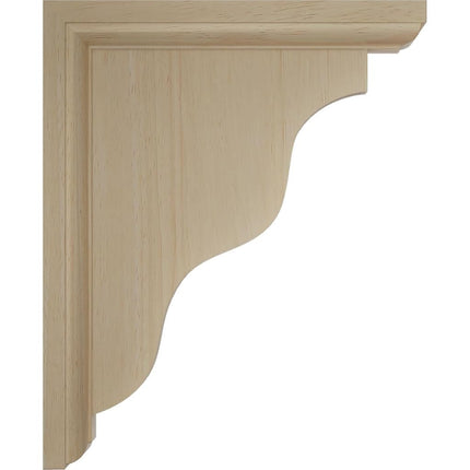 Ekena BKT02X09X11HARW 2 1/4" W x 9" D x 11" H Hamilton Traditional Bracket, Rubberwood, Rubber Wood