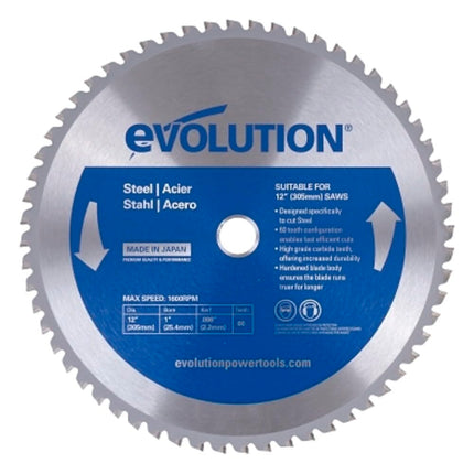 Evolution Power Tools 12BLADEST Steel Cutting Saw Blade, 12-Inch x 60-Tooth