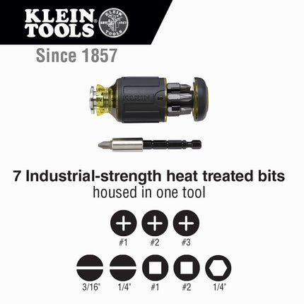 Klein Tools 85515 3-Piece Multi-Bit Impact Screwdriver Set with 8-in-1 Stubby, Mini Ratchet and 4-in-1 Electronics Screwdriver