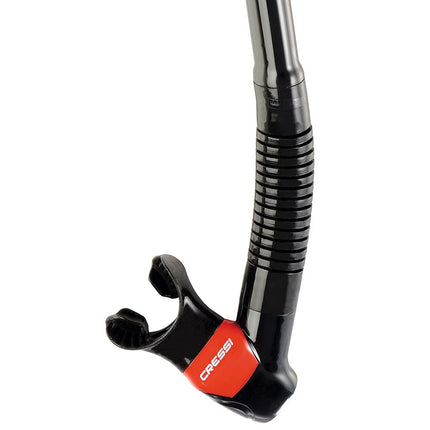CRESSI Dry Snorkel - Unisex Premium Dry Snorkel for Diving/Apnea/Snorkeling, Black/Red, One Size