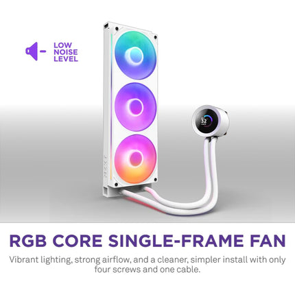 NZXT Kraken Plus 360 RGB - 360mm AIO CPU Cooler, LCD - White