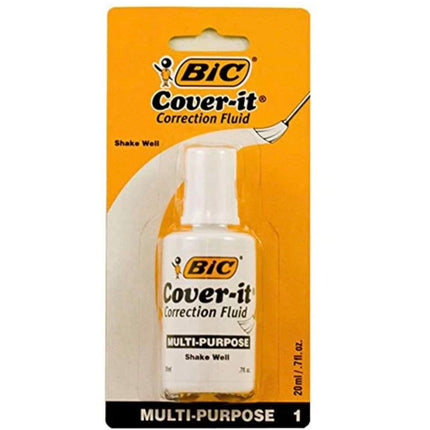 1 X BIC 20ml / 0.7 fl. oz. Wite-Out Cover It Correction Fluid by Bazic