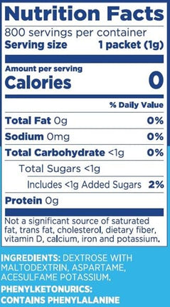 EQUAL 0 Calorie Sweetener, Sugar Substitute, Zero Calorie Sugar Alternative Sweetener Packets, Sugar Alternative, 800 Count