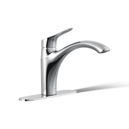 Kohler 30470-CP Rival Single Handle Swing Spout Kitchen Faucet, Polished Chrome, 1.5 gpm