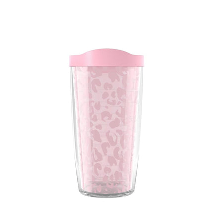 Tervis Collection Léopard Fabriqué aux États-Unis Gobelet de voyage isotherme à double paroi Garde les boissons froides et chaudes, 473 ml - Classique, rose poudré