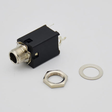 Czyuntuo Audio 1/4" Jack Female 6.35mm TRS Stereo Panel Mount Socket Guitar Input Jack,Patch Cables, Microphone Connector Adapter-No ON/Off Type 10 Pack