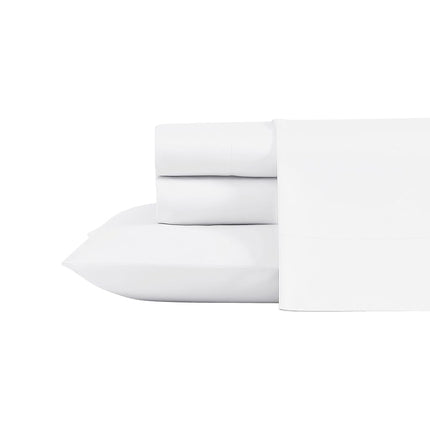 Laura Ashley- King Sheet Set, Luxury Sateen Cotton Bedding, 800 Thread Count, Soft & Smooth Home Decor (Solid White, King)