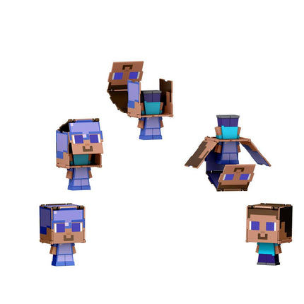 Mattel Minecraft Flippin� Figs Figures with 2-in-1 Fidget Play, 3.75-inch Scale Toy with Large Head & Pixelated Design (Characters May Vary)
