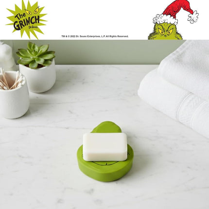 Dr. Seuss El Grinch Plato de jabón de resina para vacaciones de Navidad - Soporte para jabón/joyas, (producto con licencia oficial) por Franco Collectibles