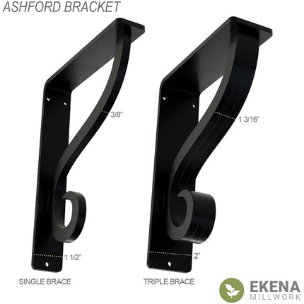 Ekena Millwork BKTM01X12X15SASAPW Metal Bracket, 1 1/2" W x 12" D x 15" H, Antiqued Pewter