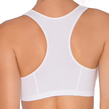 Fruit of the Loom Women's Built Up Tank Style Sports Bra Fashion Colors, Opaque, Grey with Black/White/Black, 42 (Pack of 3)
