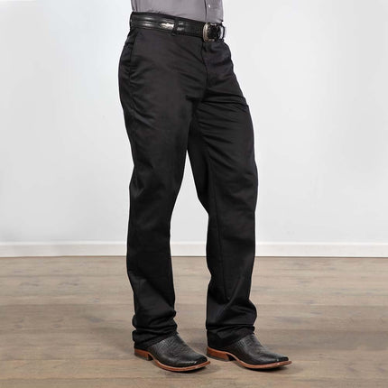 Wrangler Men's Riata Flat Front Relaxed Fit Casual Pant, Black, 38W x 30L
