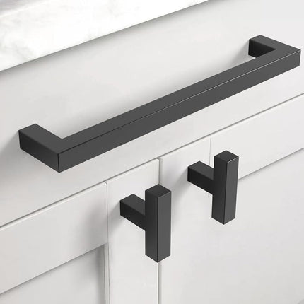 Asidrama 10 Pack 7.5 Inch(192mm) Matte Black Kitchen Cabinet Handles, Stainless Steel Cabinet Pulls Kitchen Cabinet Hardware for Cupboard Drawer Handles Dresser Pulls