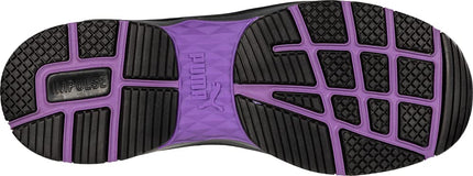 Chaussures de sécurité basses PUMA Safety Motion Protect Stepper pour femme, antidérapantes à embout composite, noir-violet, 7