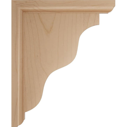 Ekena BKT01X09X11HAAL 1 1/2" W x 9" D x 11" H Hamilton Traditional Bracket, Alder
