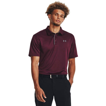 Men's Tech Polo Shirt Dark Maroon/Pitch Gray XS XS