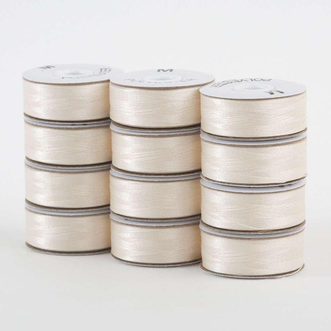 Superior Threads SuperBobs Polyester 12pk M-Style Off White Prewound Bobbin