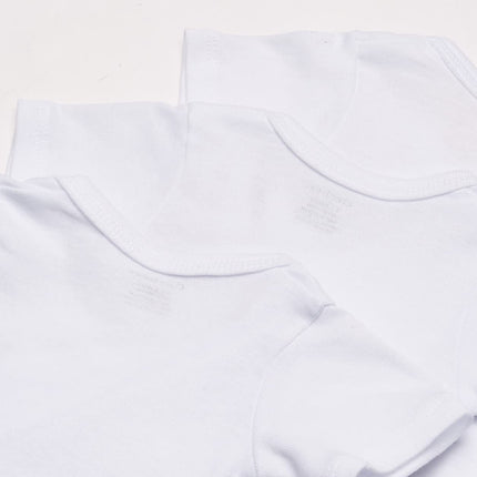 Gerber Baby, Paquete de 3 camisas de manga corta con broches laterales, blanco, recién nacido