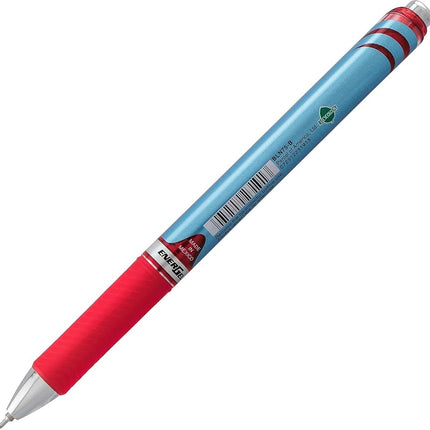 Bolígrafos Pentel Energel Deluxe RTX de 0.5 mm con punta de aguja - Juego de bolígrafos de gel líquido retráctiles - Paquete de 5 bolígrafos rojos con 3 repuestos