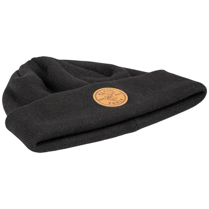 KLEIN TOOLS Heavy Knit Hat with Wide Cuff, Black, One Size Fits Most, Black, One Size
