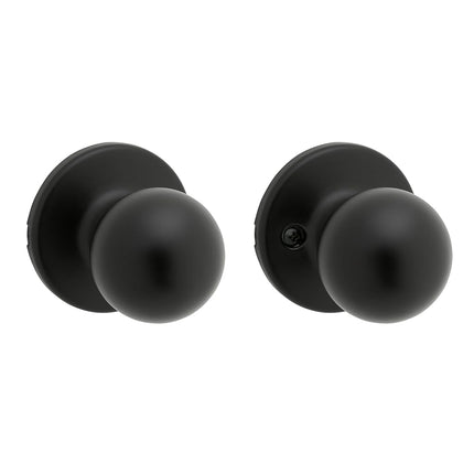 Kwikset Polo Interior Passage Door Knob, Handle for Closet and Hallway Doors, Non-Locking Doorknob in Matte Black, with Microban Protection