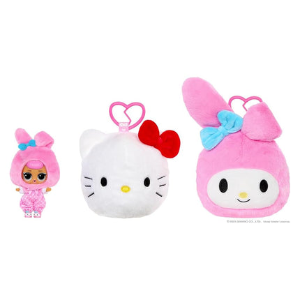 L.O.L. Surprise! Loves Hello Kitty Reversible Plush Surprise - Plush Sanrio Characters with Matching L.O.L. Tot, 5 Surprises and On-the-Go Keychain, For Ages 4+ Years, White