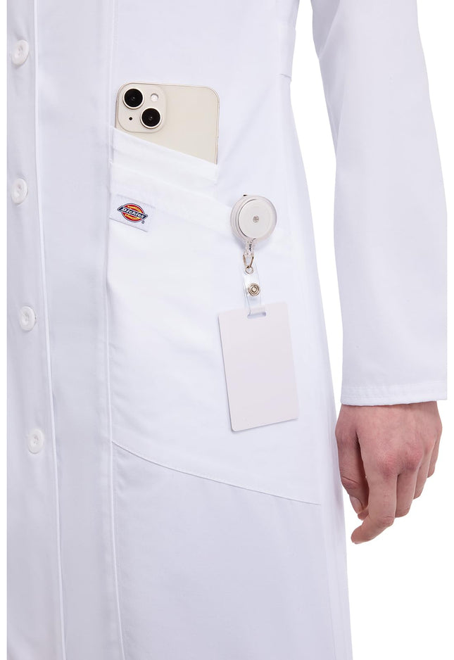 Dickies para mujer, bata de laboratorio Eds Professional Whites de 37", bata de laboratorio médico Eds Professional Whites de 37" - Blanco - Pequeña