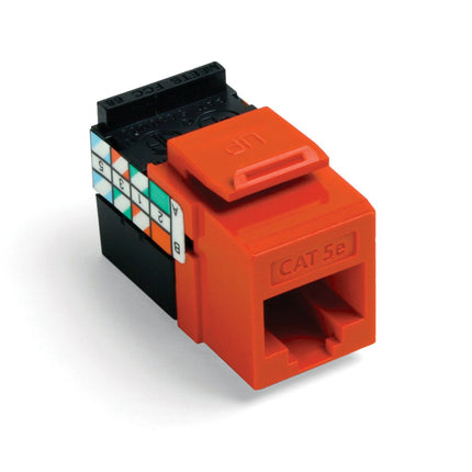 Leviton 5G108-AO5 Cat 5e 8-Wire QuickPort Adaptor Jack, Orange, 10-Pack