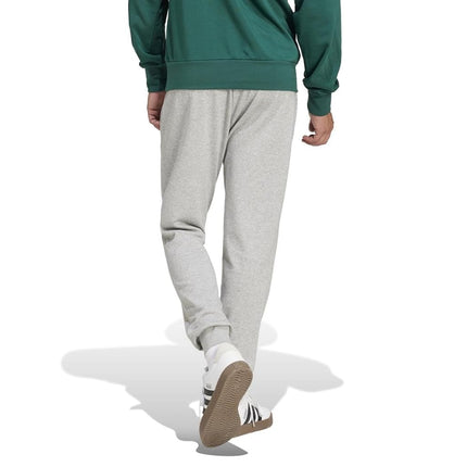 Adidas Mens Essentials Feel Cozy French Terry Pants, Medium Grey Heather/Black, XX-Small