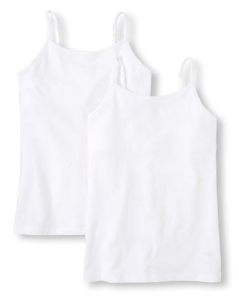 The Children's Place Girls' Basic Camisole, White 