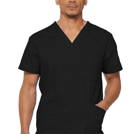 Dickies Men's Signature V-Neck Scrubs Shirt, Black