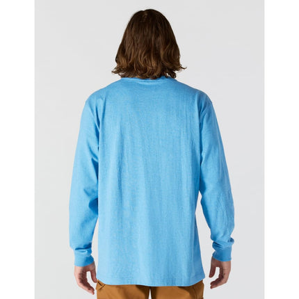 Carhartt Men's Loose Fit Heavyweight Long-sleeve Logo Sleeve Graphic T-shirt, Tranquil Blue, XL