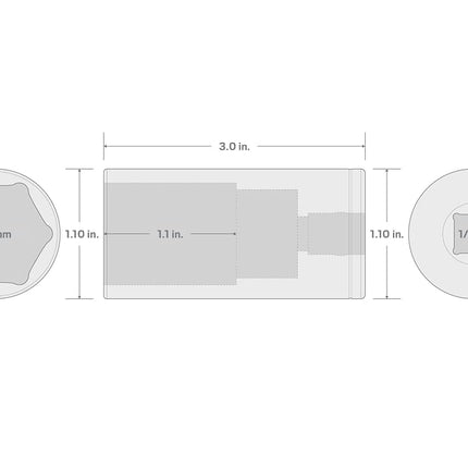 TEKTON 1/2 Inch Drive x 21 mm Deep 6-Point Socket | SHD23121