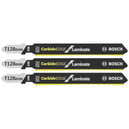 BOSCH T128BHM3 3 Pc. 3-5/8 in. 14 TPI Carbide Teeth T-Shank Jig Saw Blades for Laminates