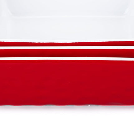 GarveeHome Baking Dishes Set of 3, Ceramic Bakeware Set with Handles, Porcelain Baking Pan Casserole Dishes for Oven and Microwave, Deep Lasagna Pan for Baking, Cooking, Wedding Gift - Red