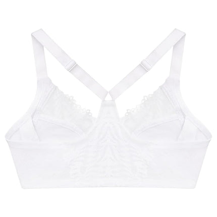 Glamorise Front-Closure T-Back Wonderwire Underwire Bra 1246 (Women's & Women's Plus) White