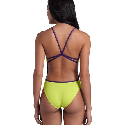 Arena Women's Performance Team Solid Lace Back Swimsuit One Piece Bathing Suit