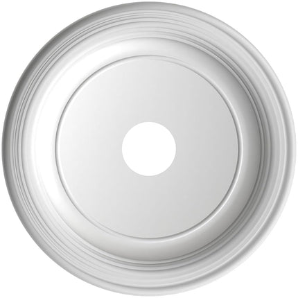 Ekena Millwork CMP19TRCCO - Traditional Thermoformed PVC Roof Medallion (fits awnings up to 11 1/2 inches), 19 inch OD x 3 1/2 inch ID x 1