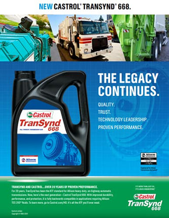 Castrol TranSynd 668 Full-Synthetic Transmission Fluid for Allison 1 pail (5 gallons/18.9L)