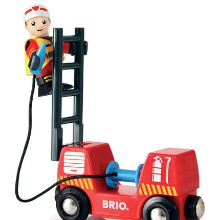 BRIO World Fire and Rescue Firefighter Set for Kids Age 3 Years Up - Wooden Railway Train Accessories and Add Ons