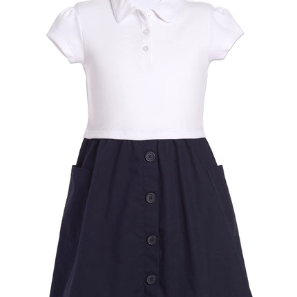 Nautica Girls' School Uniform Short Sleeve Polo Dr