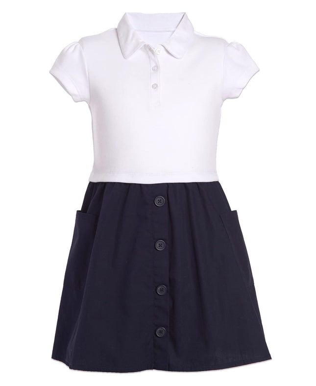 Nautica Girls' School Uniform Short Sleeve Polo Dr